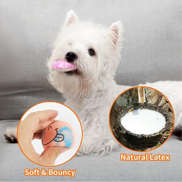 SCGK 6 pièces jouets pour chiens couineur Latex balle gonflable grinçant en caoutchouc chien jouet p