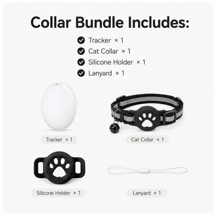 Ensemble de localisateurs GPS pour animaux de compagnie, collier de suivi GPS pour chat, collier GPS pour chaton, accessoires pour animaux de compagnie, compatible avec iOS