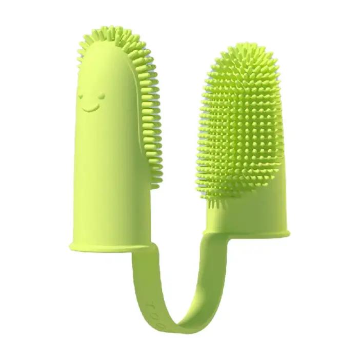 Brosse à Dents Douce à Double Doigt pour Chien et Chat