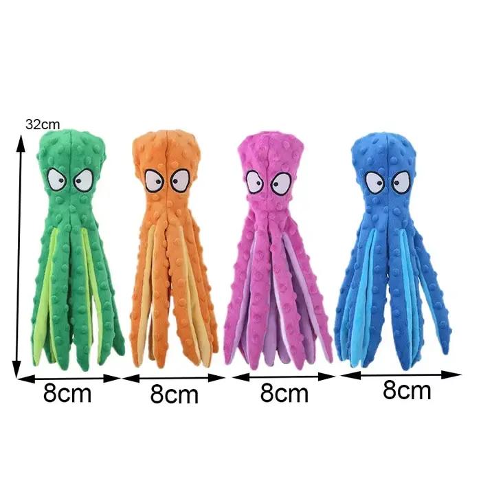 Jouet en peluche pour animaux de compagnie, son de chien, poulpe en forme d'animal, interactif, dent
