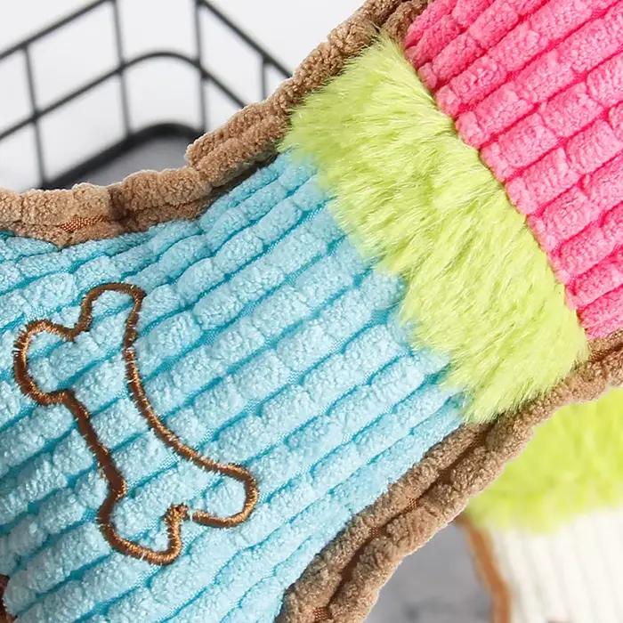 1pc jouets grinçants pour chiens, os en peluche chiens jouet à mâcher pour chiot de petite et moyenn