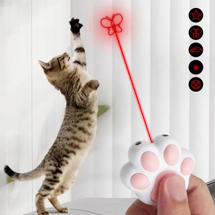 Jouet aste au laser pour animal de compagnie, motif de transformation, LED mignonne, animation lumin