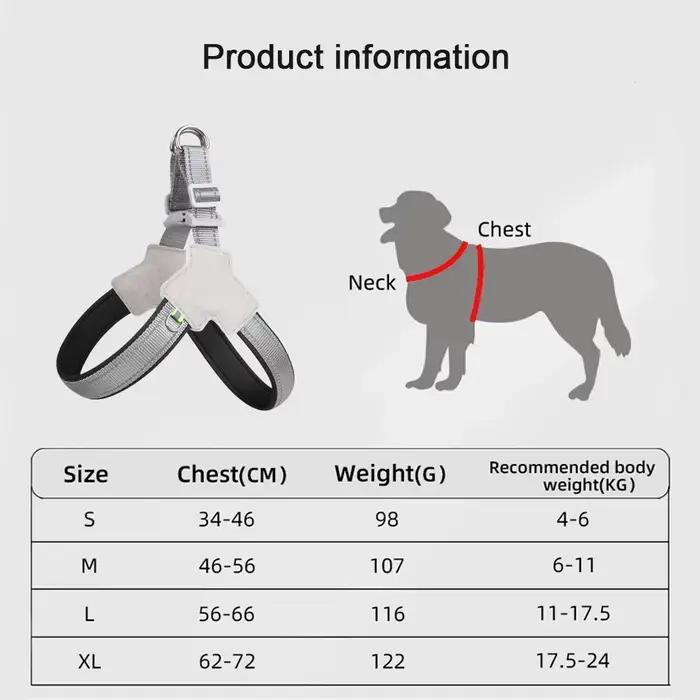 Aucun harnais de chien de compagnie de traction pour les petits gros chiens respirant chiot réglable sangle de poitrine
